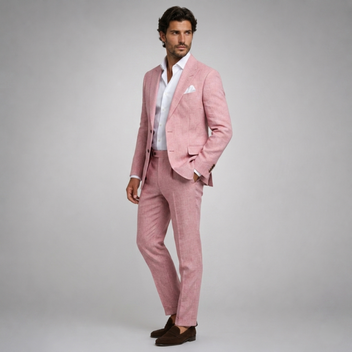 Men's Slim Fit Linen 2 Piece Suit