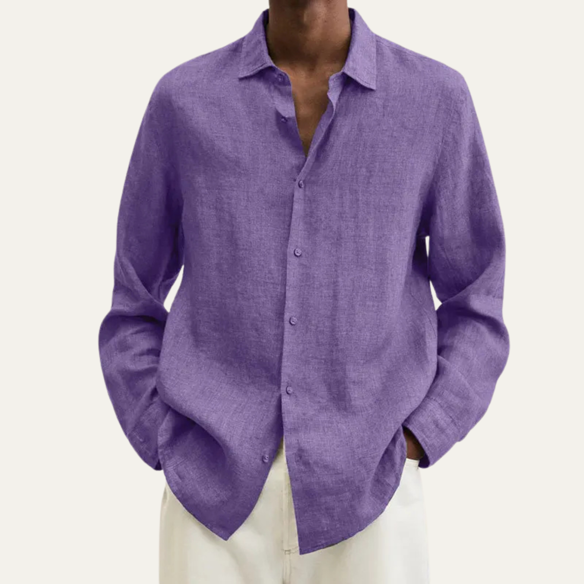 Men's Relaxed Fit Button Down Shirt Long Sleeve Summer