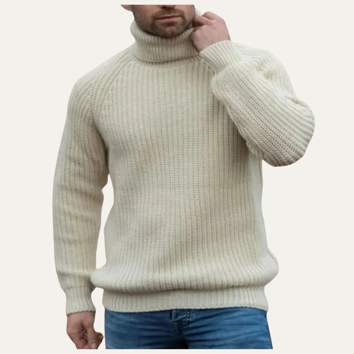 Dundee Men’s Chunky Knit Wool Turtleneck Sweater