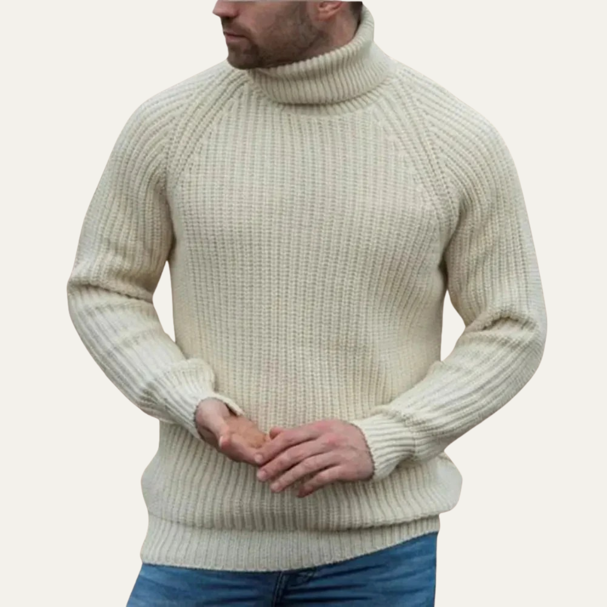 Dundee Men’s Chunky Knit Wool Turtleneck Sweater