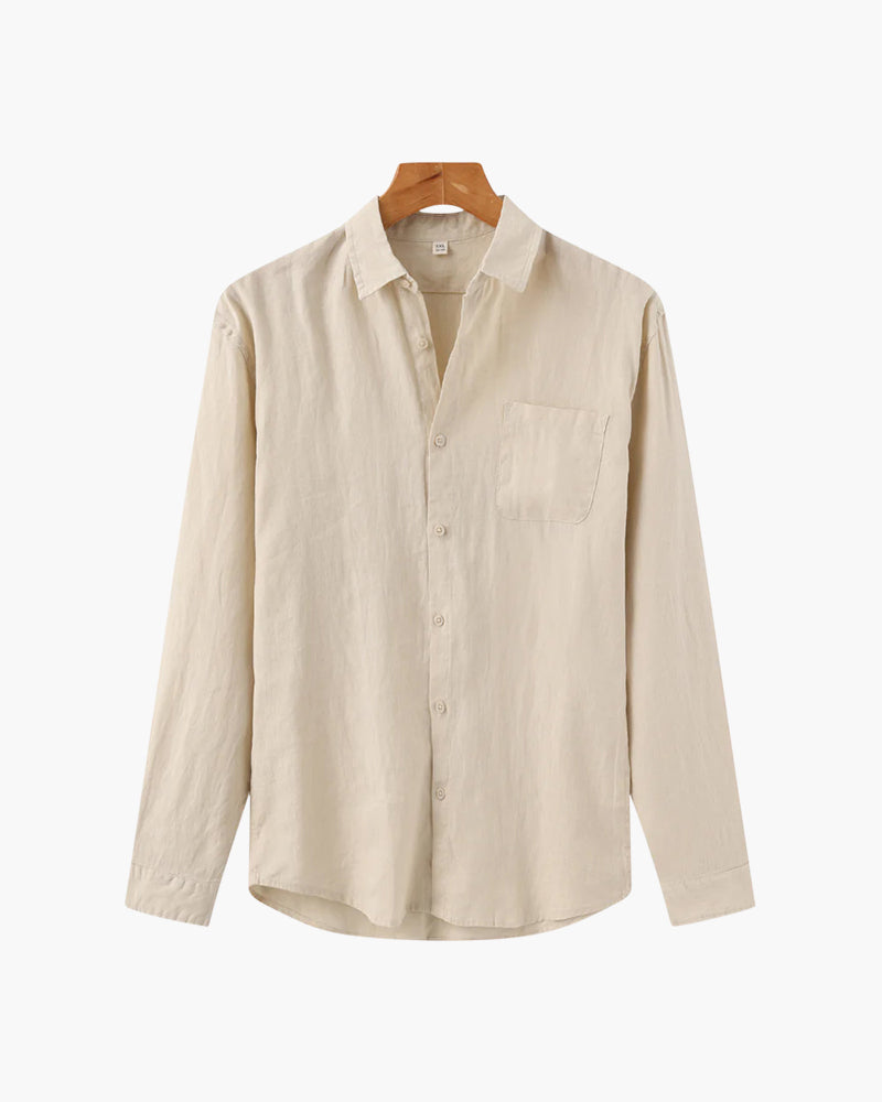 The Bellagio Men's Long Sleeve Linen Look Shirt