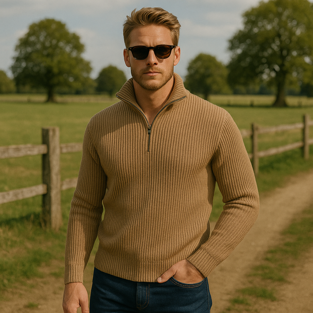 Maverick Quarter-Zip Knit Sweater