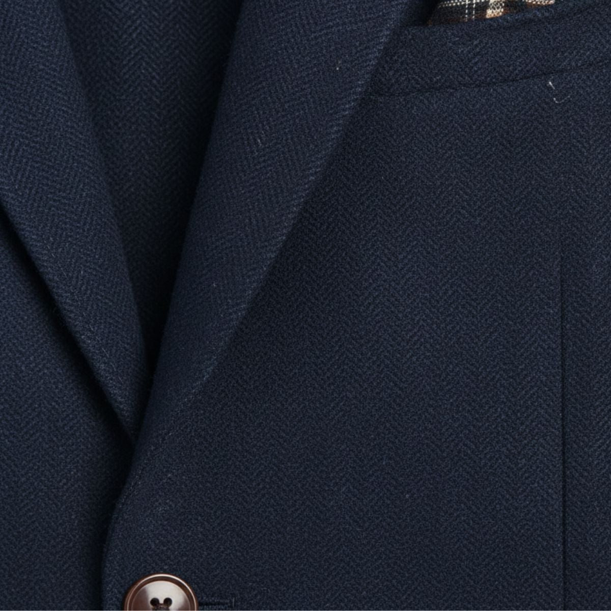 Men’s Herringbone Single-Breasted Wool Tweed Blazer Jacket