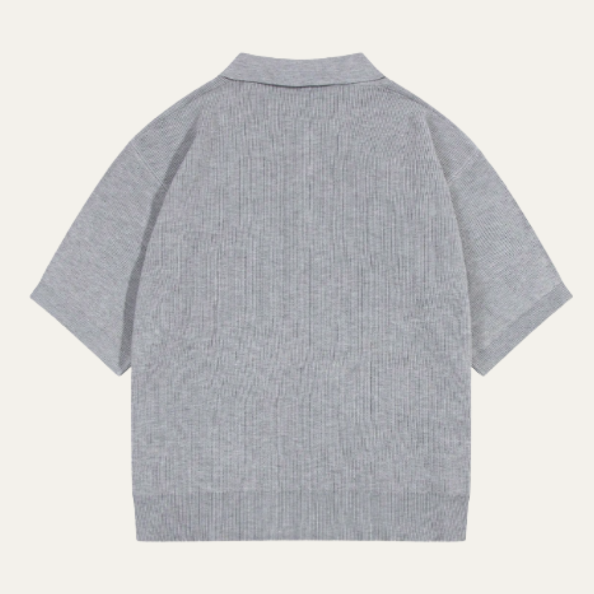 Men's Casual Solid-Knit Short-Sleeve Polo Shirt