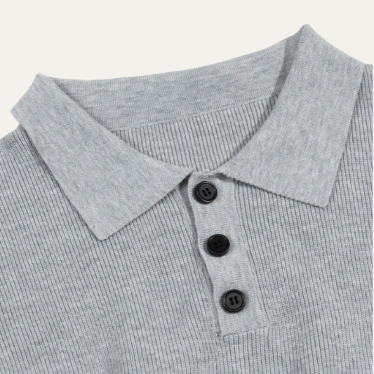 Men's Casual Solid-Knit Short-Sleeve Polo Shirt