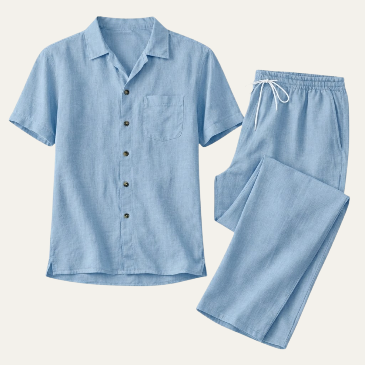 The Meadowfall Men’s Linen Trendy Summer Set – Shirt & Pants