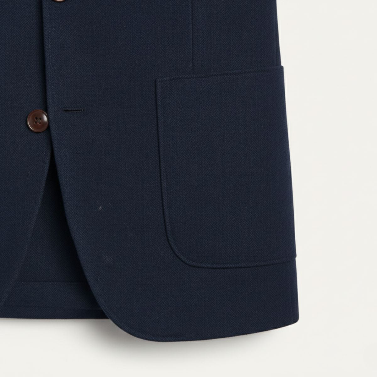 Men’s Herringbone Single-Breasted Wool Tweed Blazer Jacket