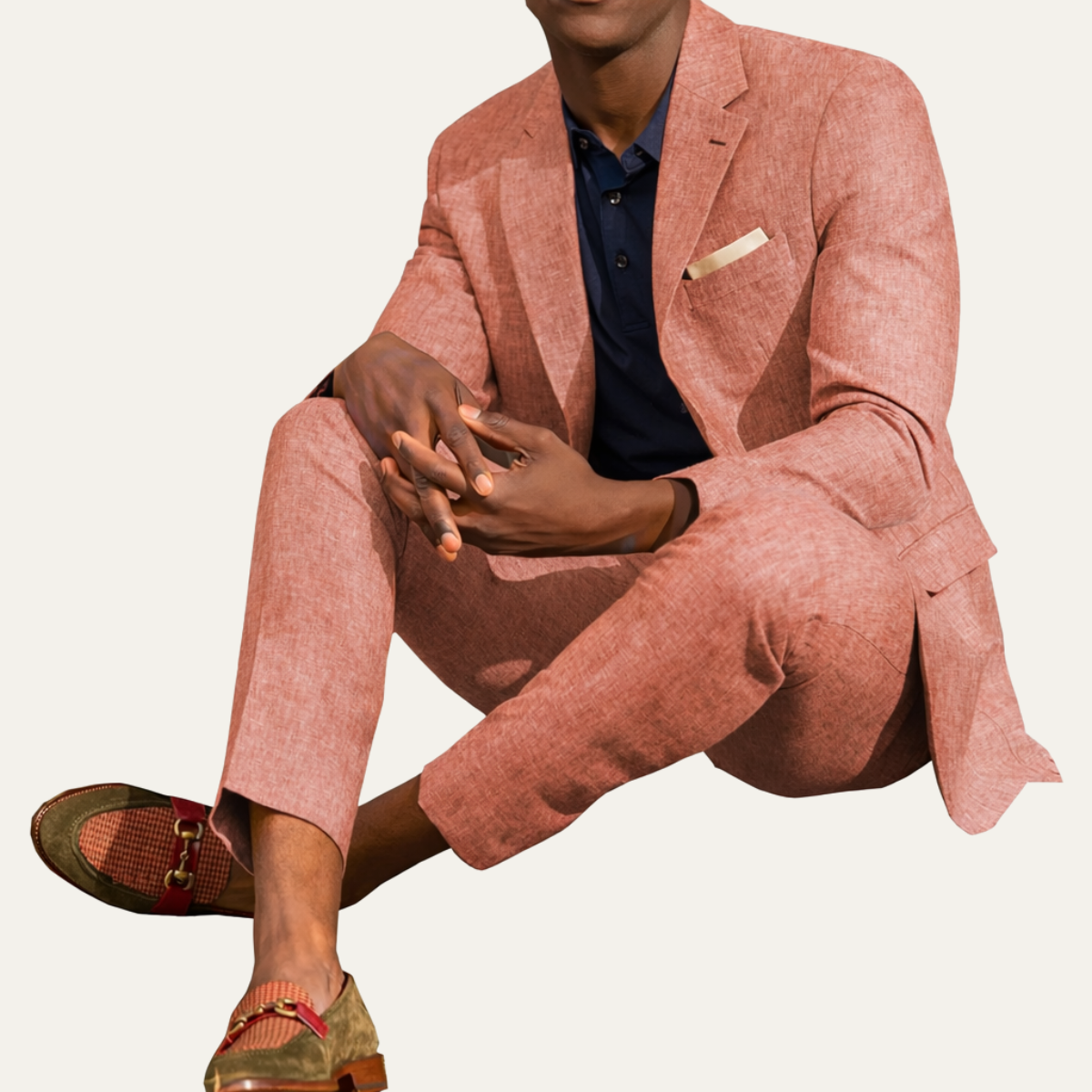 Men's Regular Fit Linen 2 Piece Suit
