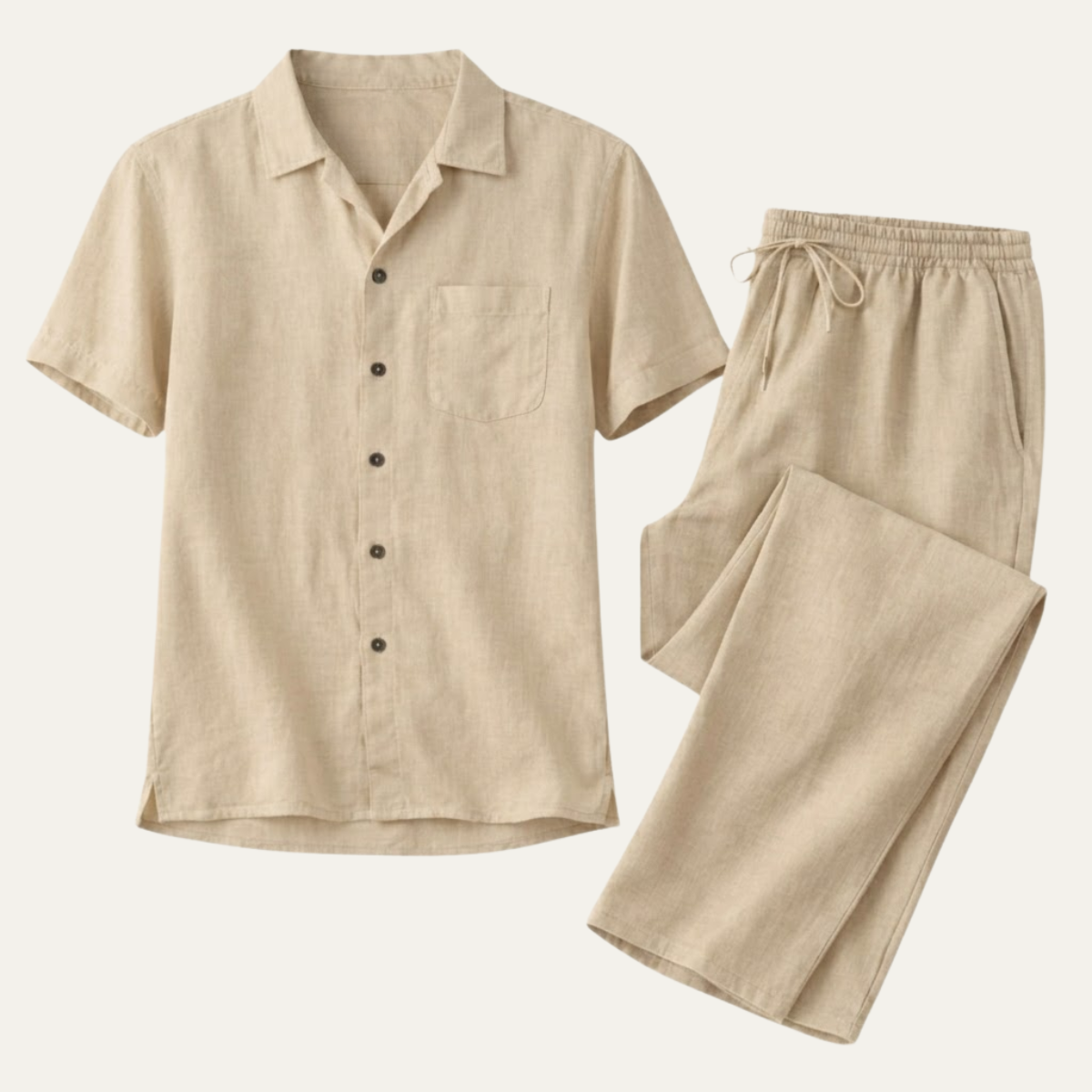 The Meadowfall Men’s Linen Trendy Summer Set – Shirt & Pants