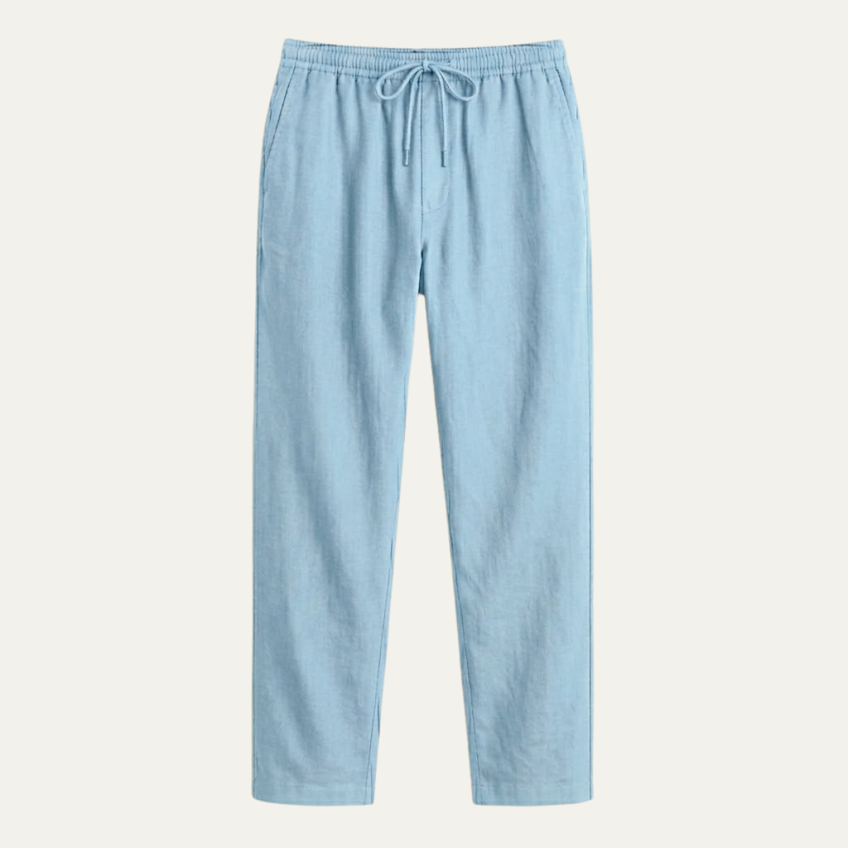 Men's Drawstring Elastic Waist Straight Leg Casual Trousers