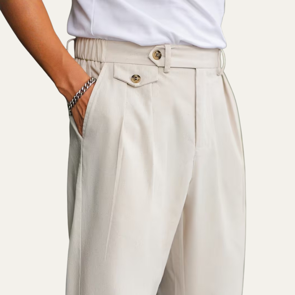 The Dorchester Men's Double Pleat Tailored Dress Trousers
