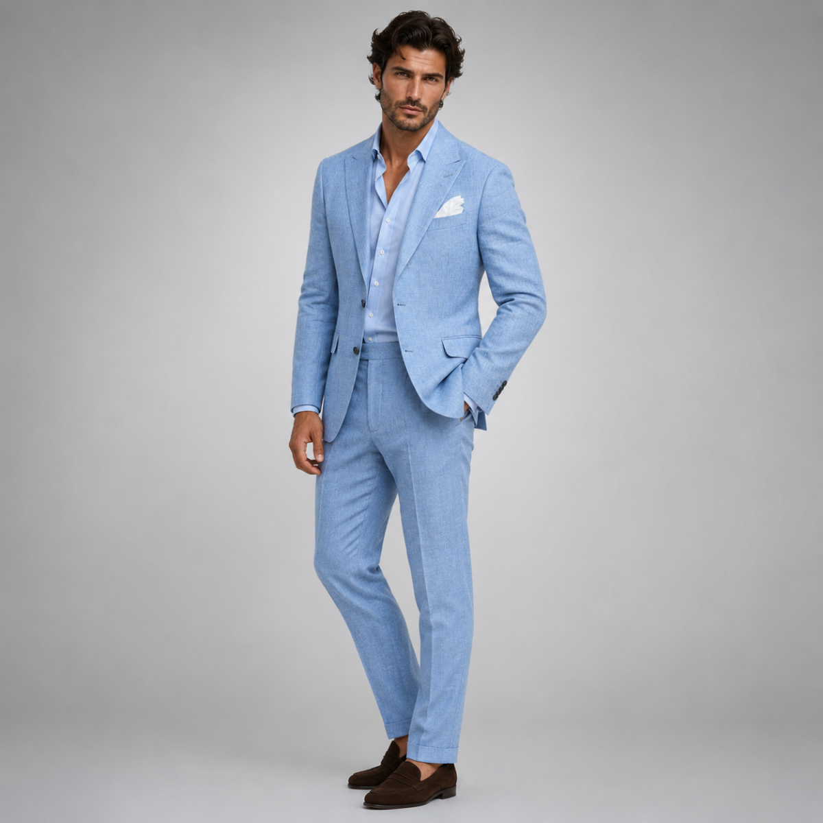 Men's Slim Fit Linen 2 Piece Suit