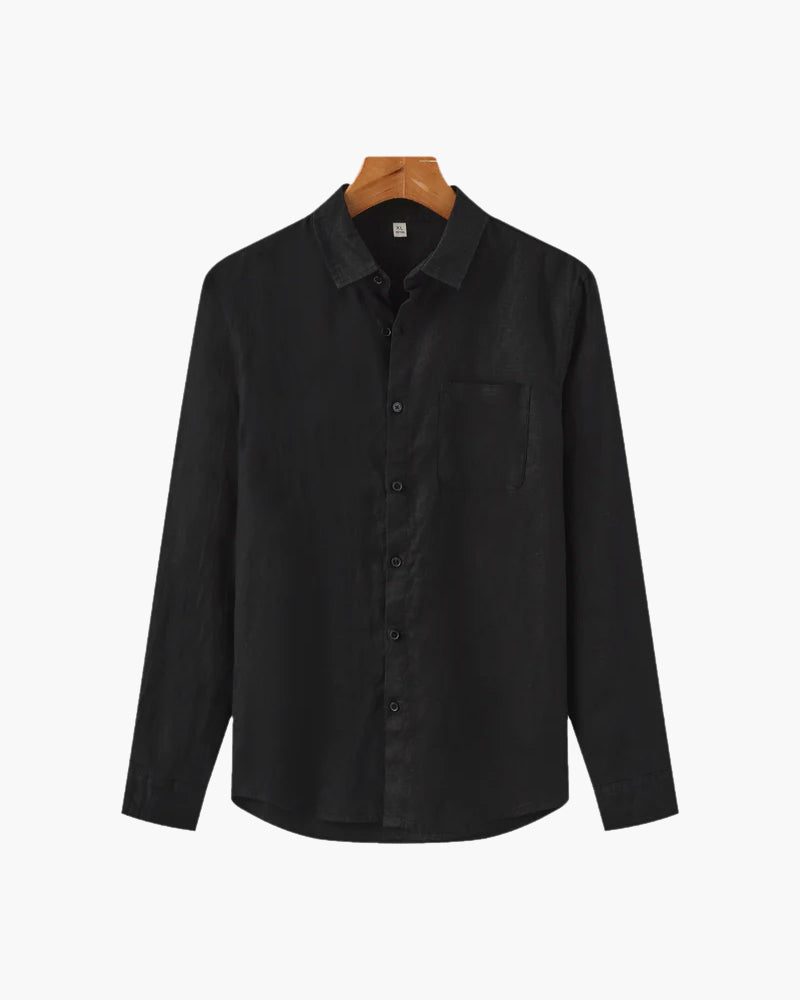 The Bellagio Men's Long Sleeve Linen Look Shirt