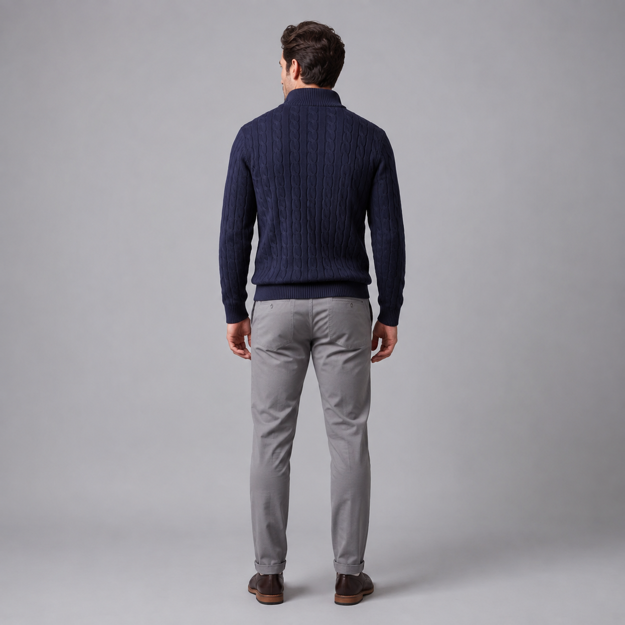 Men's Cable Knit Half-Zip Sweater