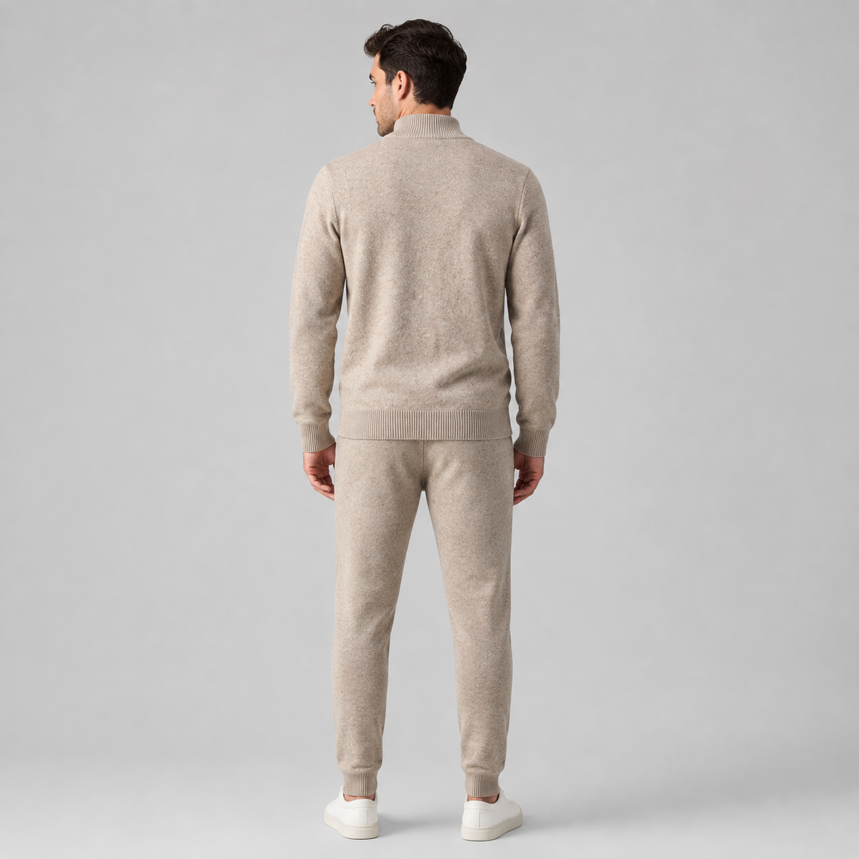 Men's Wool Knit Zip Cardigan and Trouser Co-ord Set