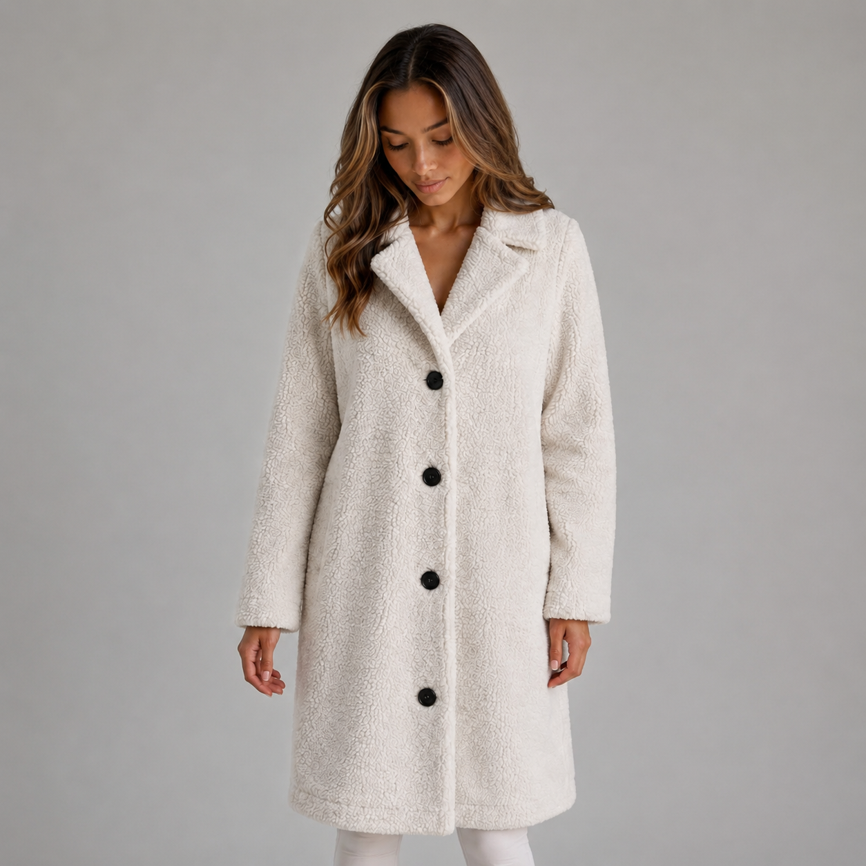 Women's Long Teddy Fleece Coat