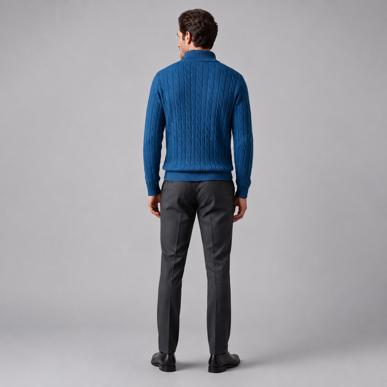 Men's Cable Knit Half-Zip Sweater