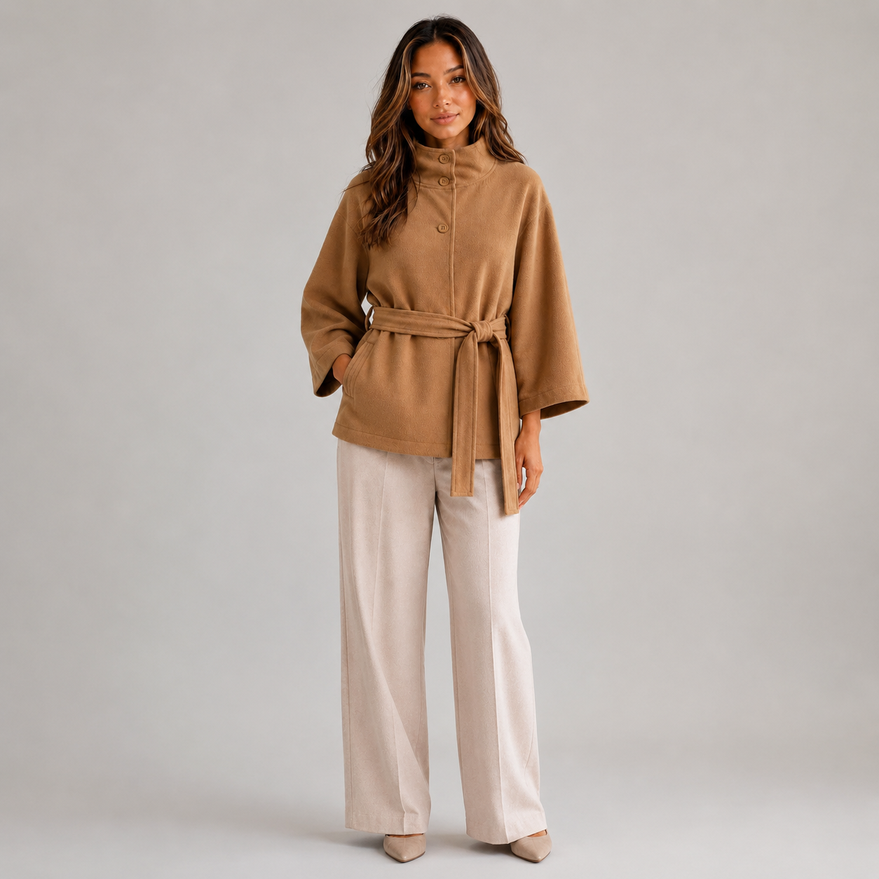 Women's Belted Cape Jacket