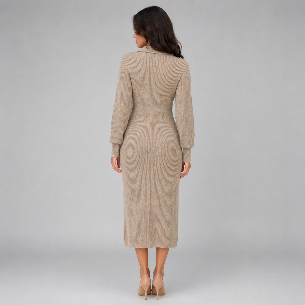 Women's Knitted Jumper Midi Dress