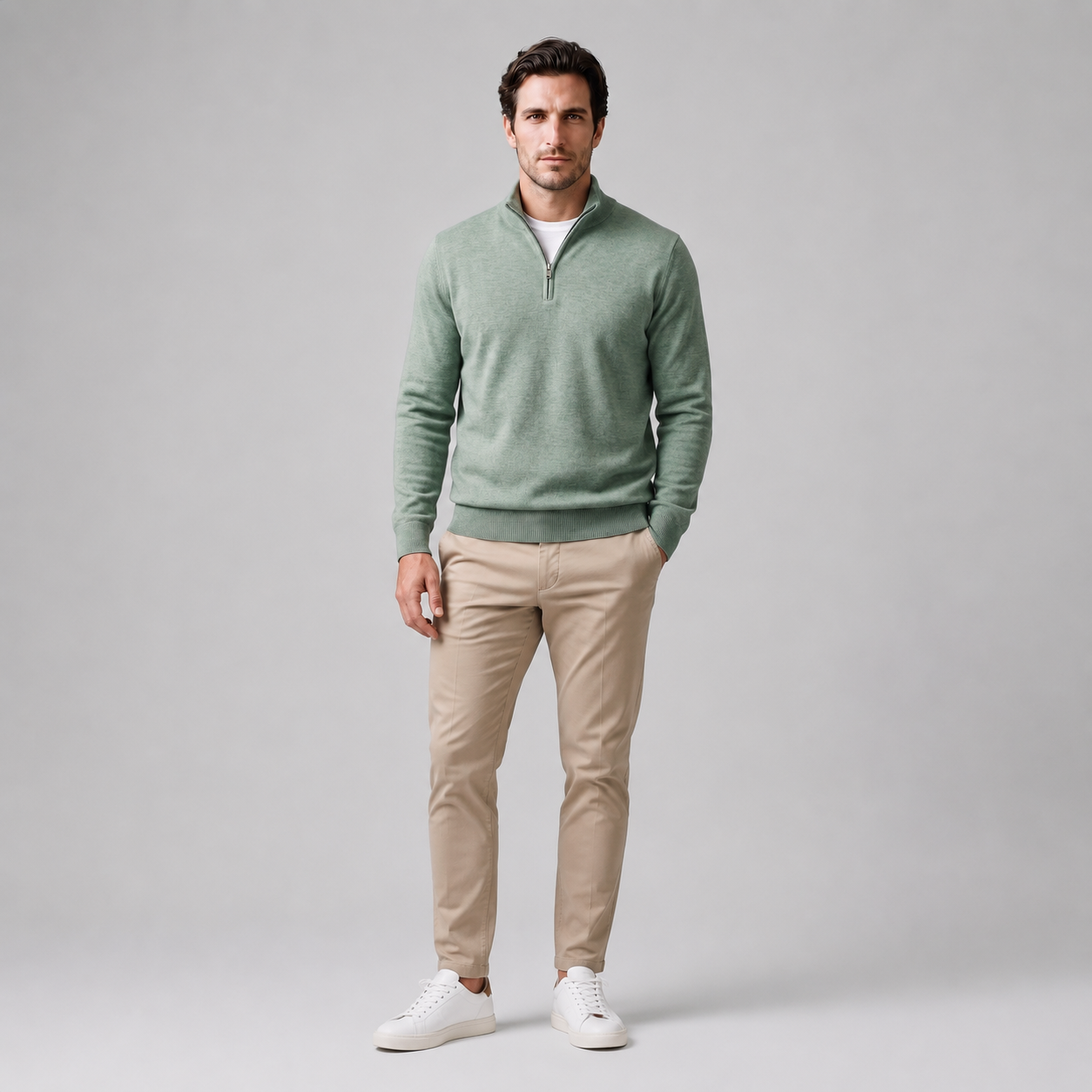 Men's Half-Zip Knit Sweater
