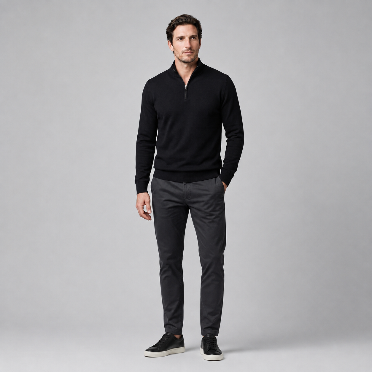 Men's Half-Zip Knit Sweater