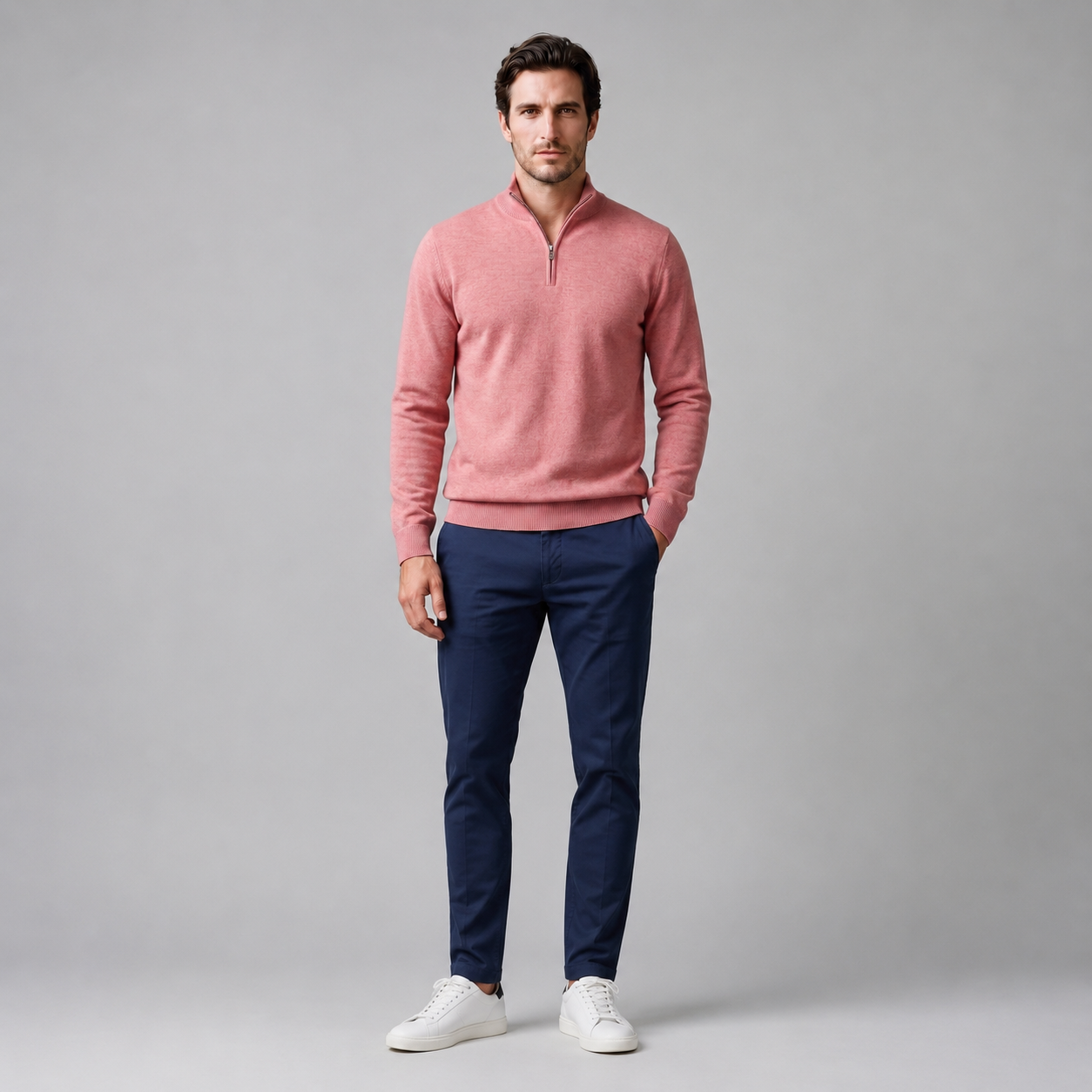 Men's Half-Zip Knit Sweater