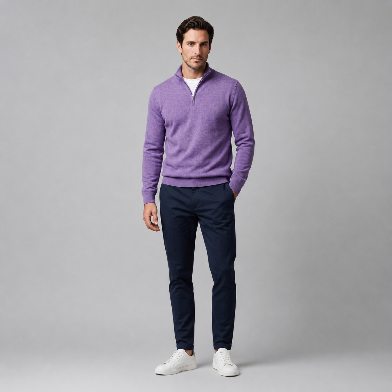Men's Half-Zip Knit Sweater