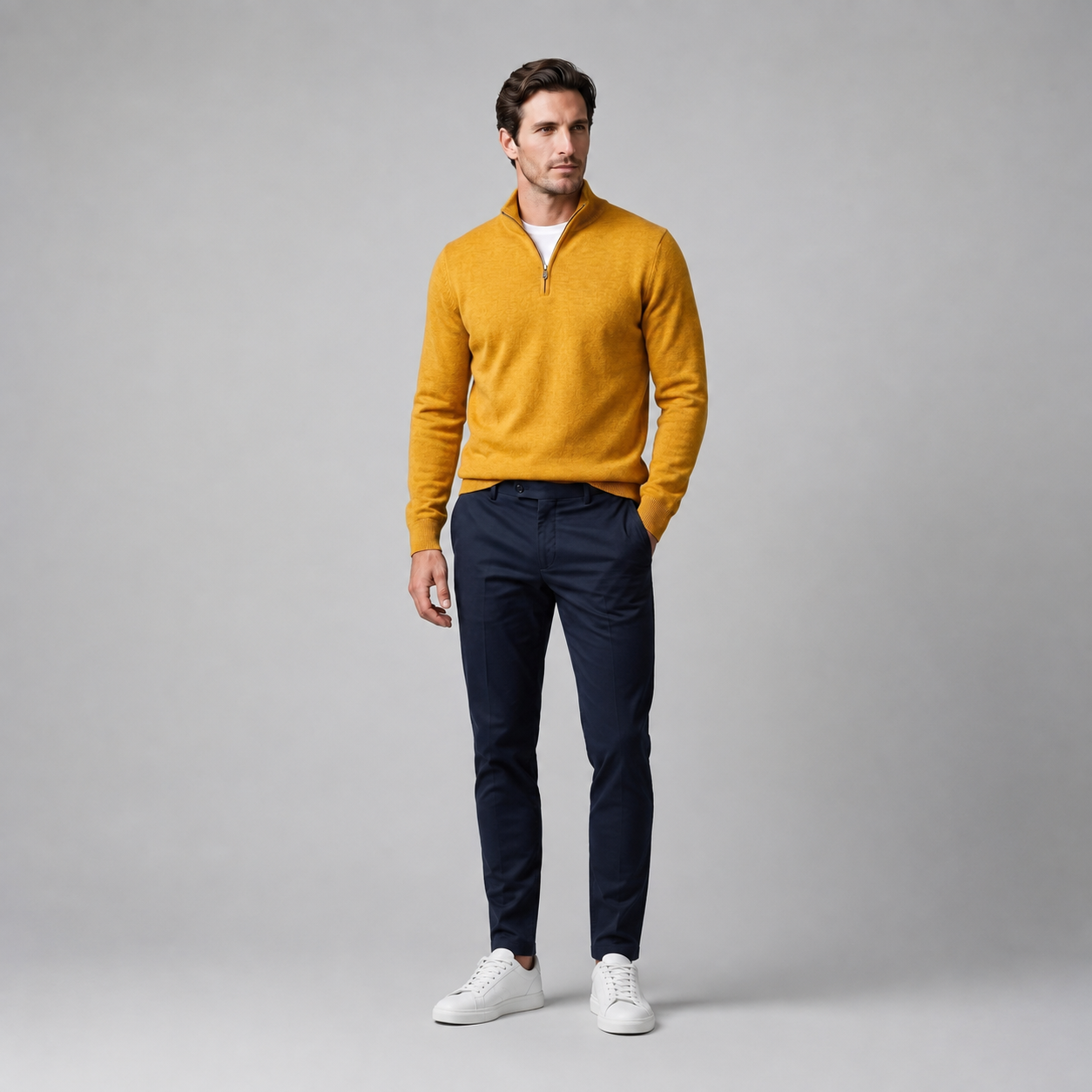 Men's Half-Zip Knit Sweater