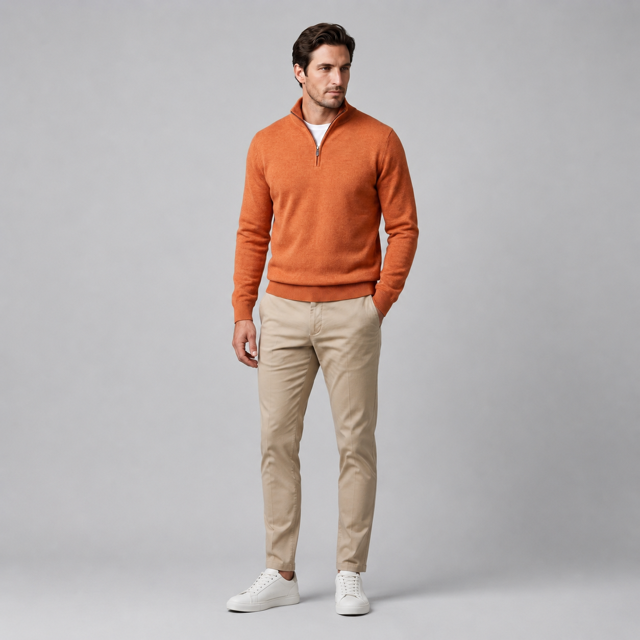 Men's Half-Zip Knit Sweater