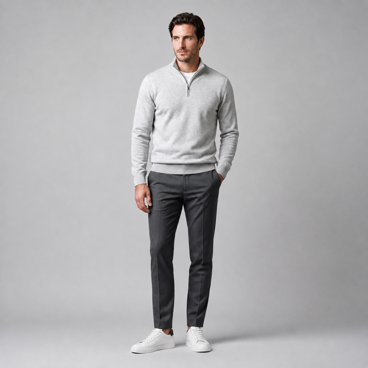 Men's Half-Zip Knit Sweater