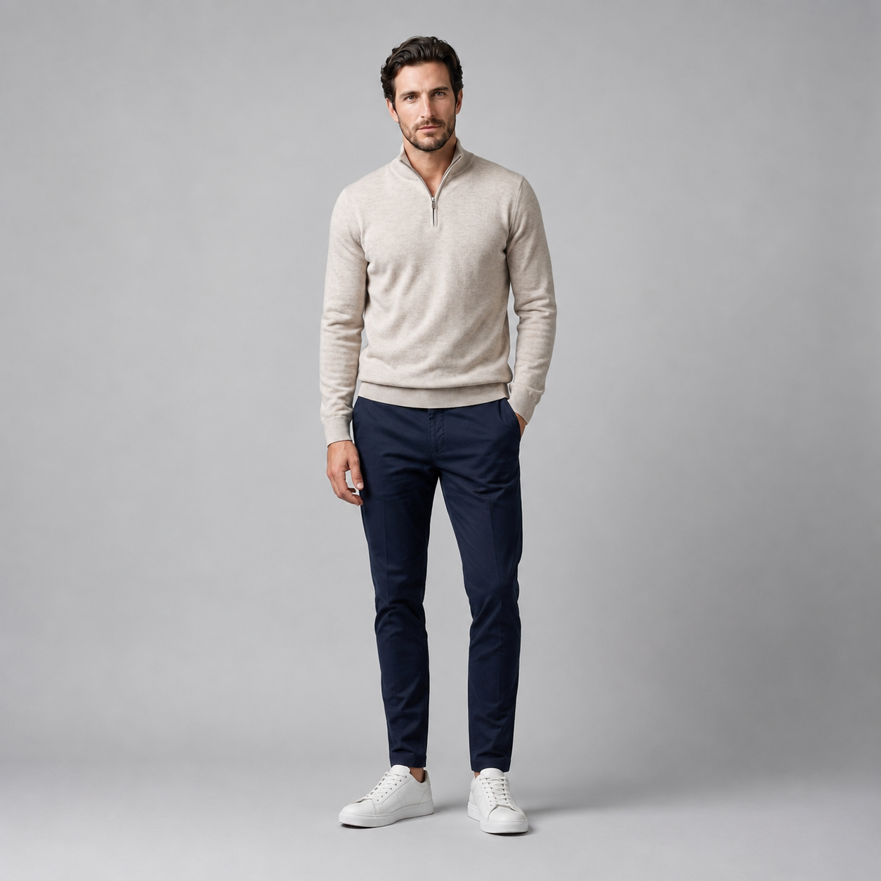 Men's Half-Zip Knit Sweater