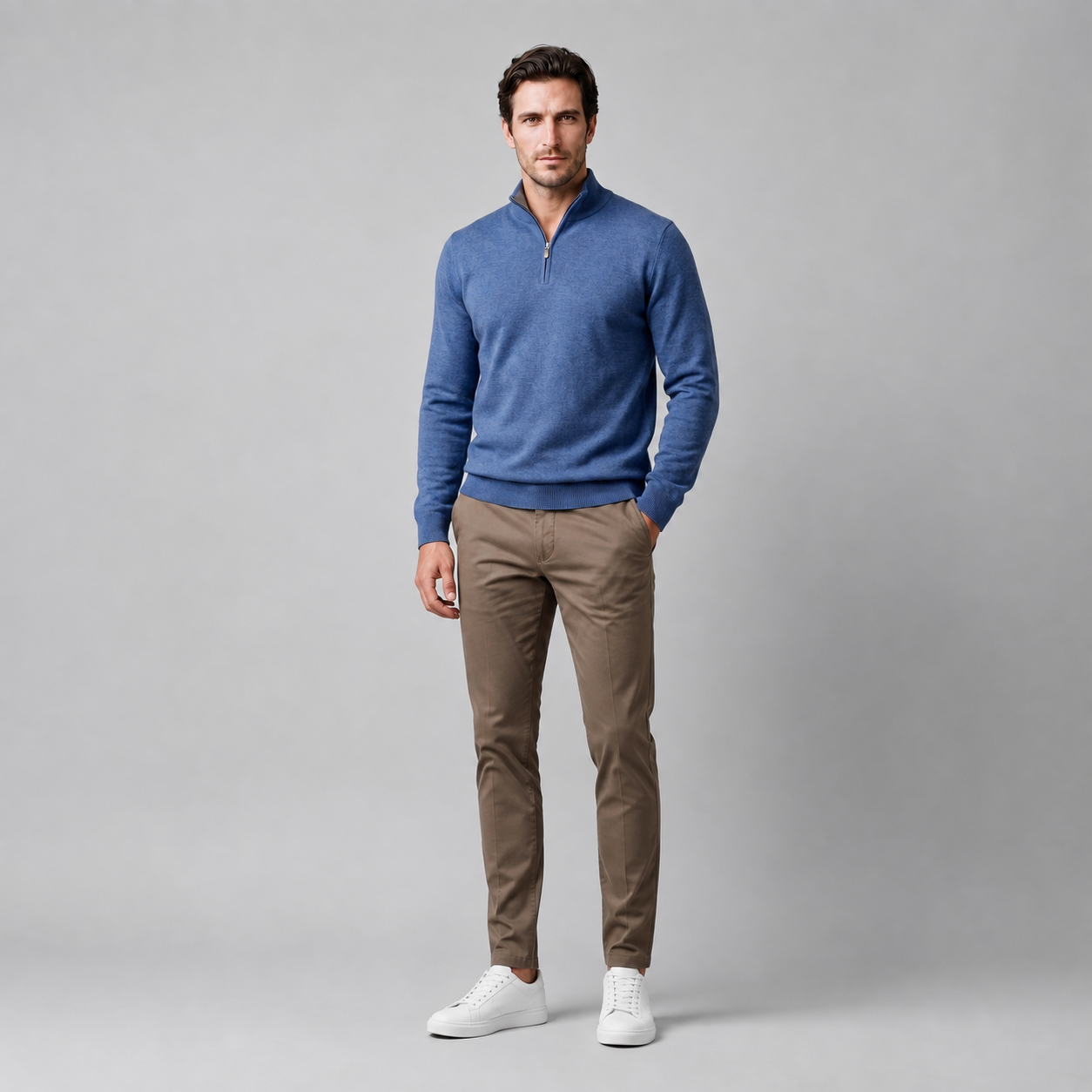 Men's Half-Zip Knit Sweater