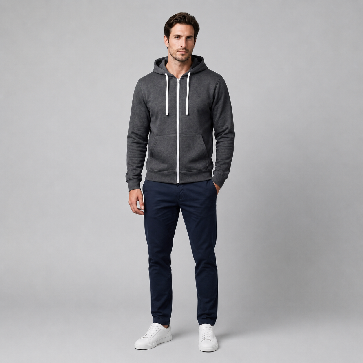Men's Autumn Fleece Hoodie Vest