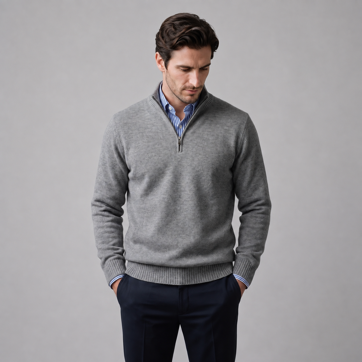 Men's Cotton Half-Zip Sweater