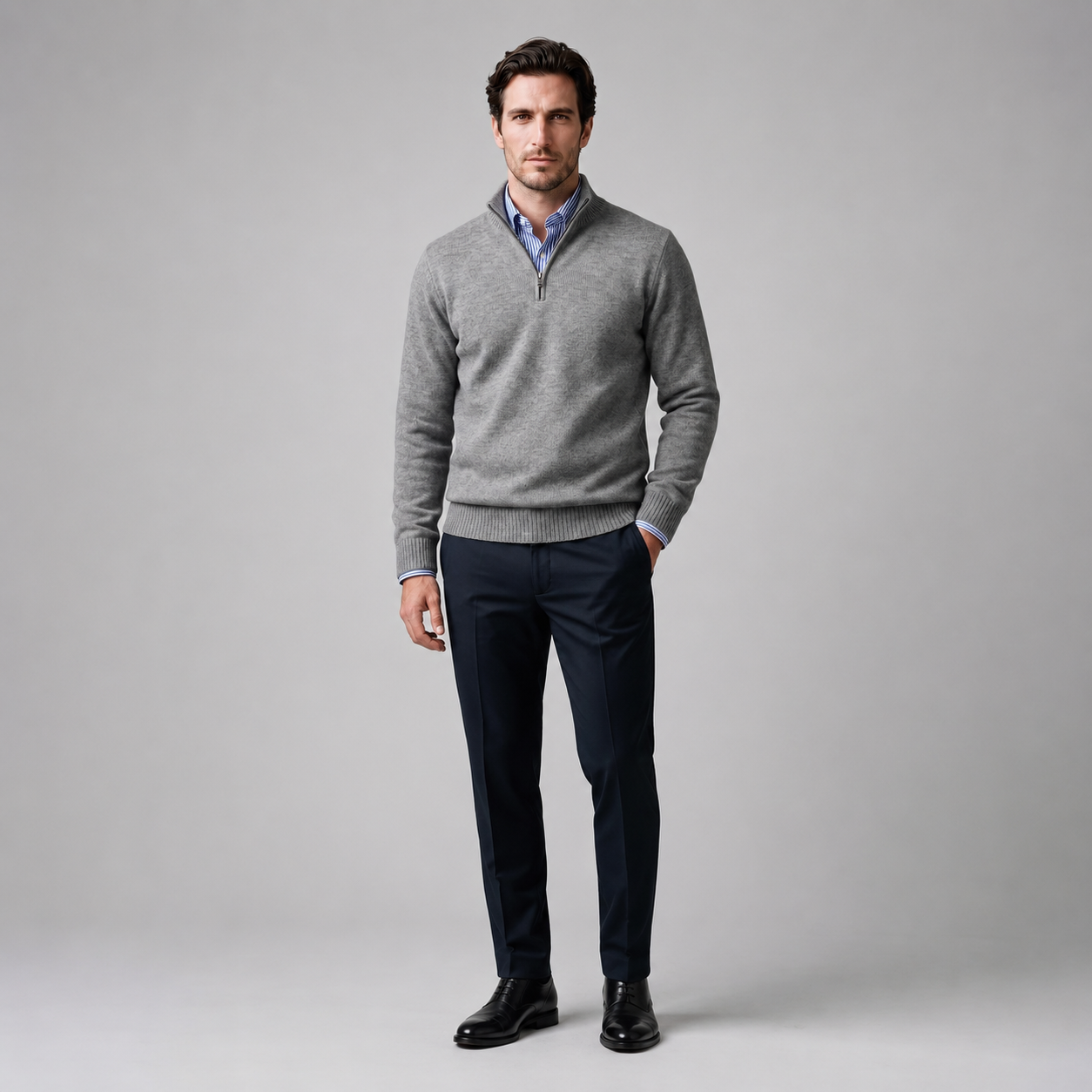 Men's Cotton Half-Zip Sweater