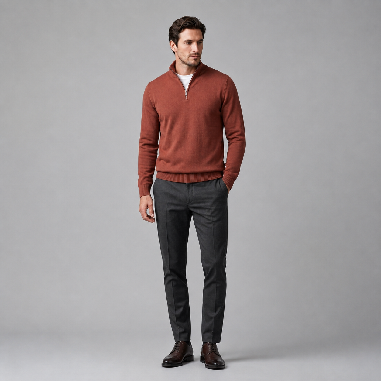 Men's Slim Fit Half-Zip Knit Sweater