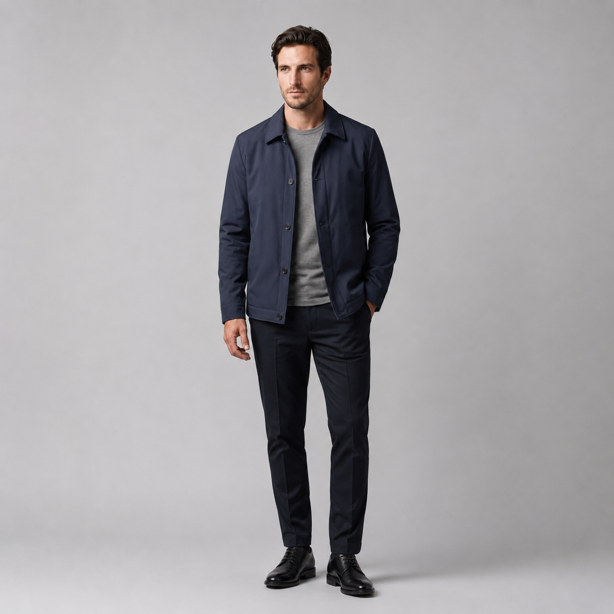 Men's Fleece-Lined Shirt Collar Jacket