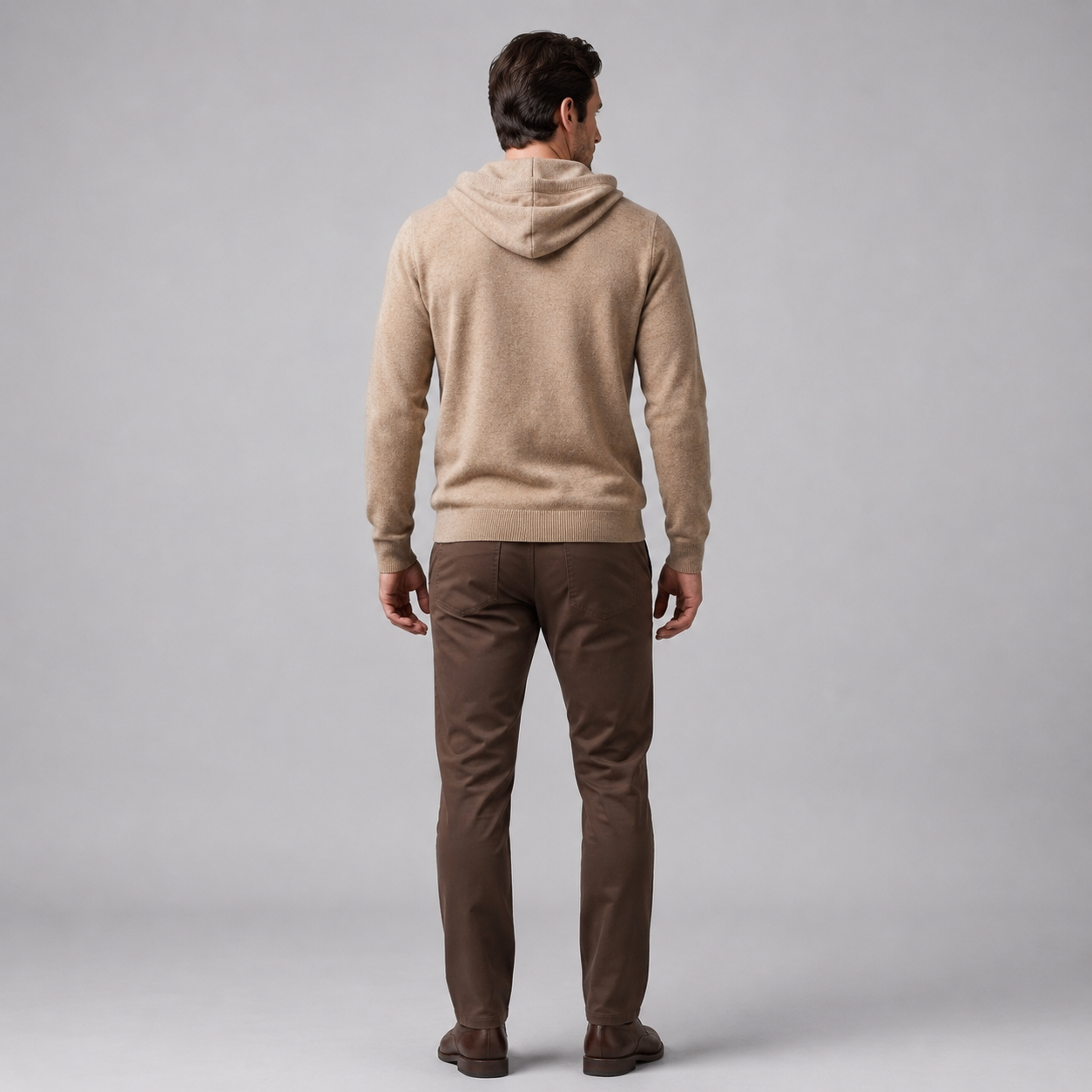 Men's Wool Knit Drawstring Hoodie
