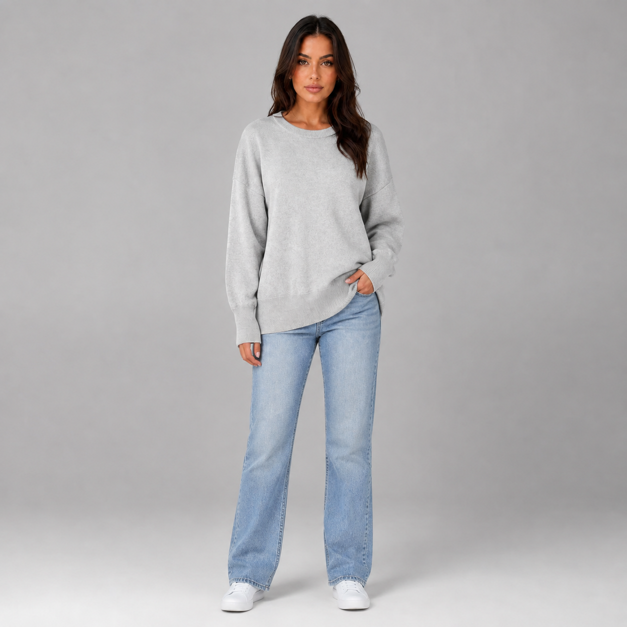 Women's Long Sleeve Crew Neck Sweater