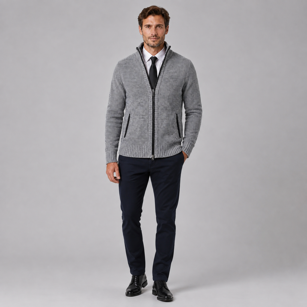 Men's Full Zip Knit Cardigan