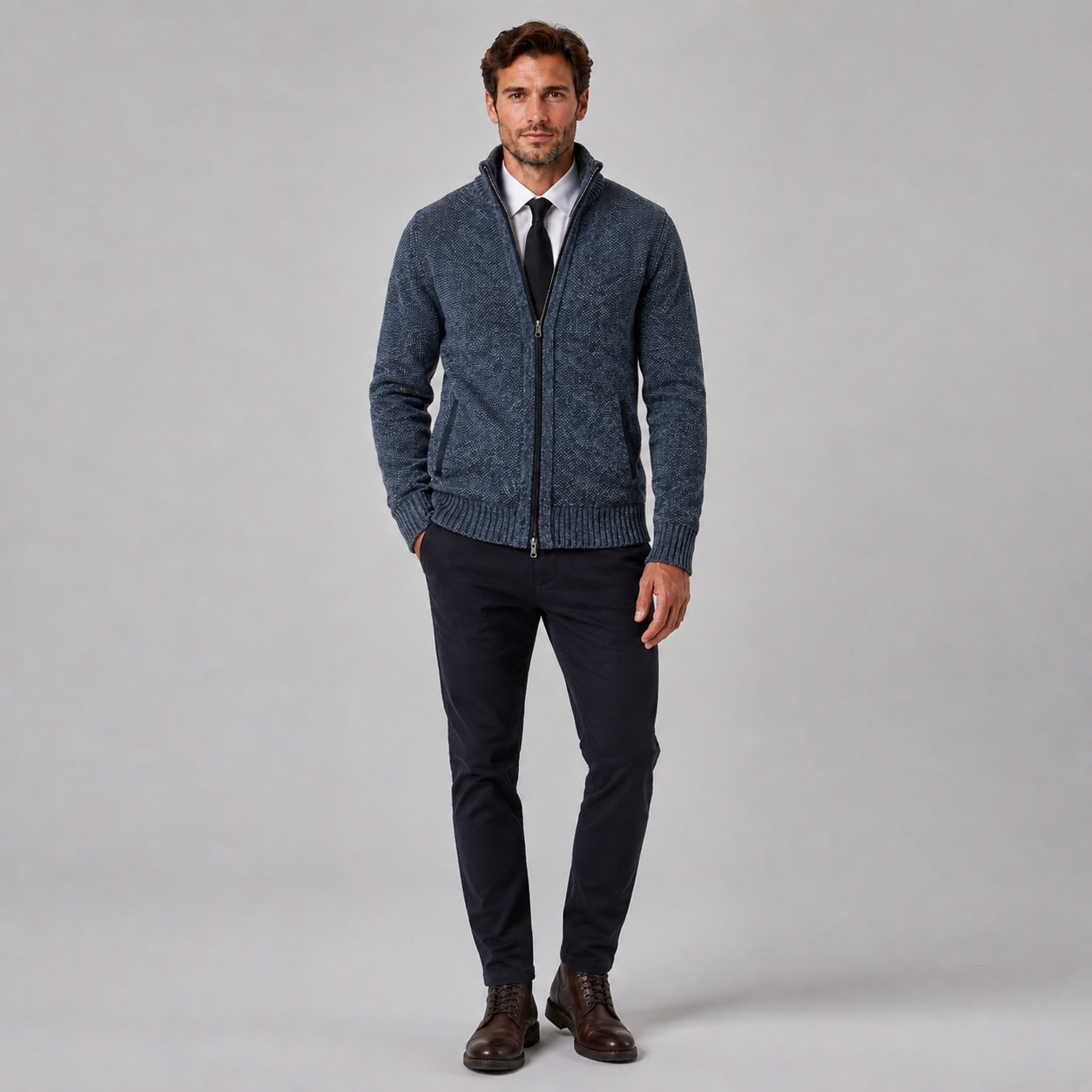 Men's Full Zip Knit Cardigan