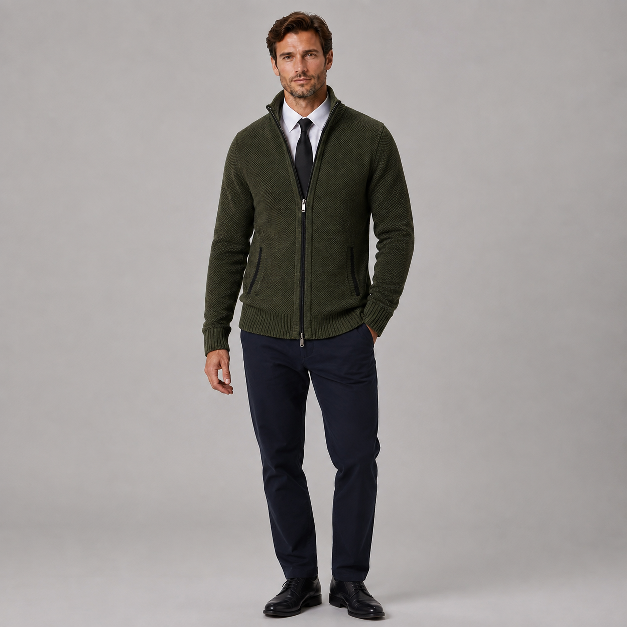 Men's Full Zip Knit Cardigan