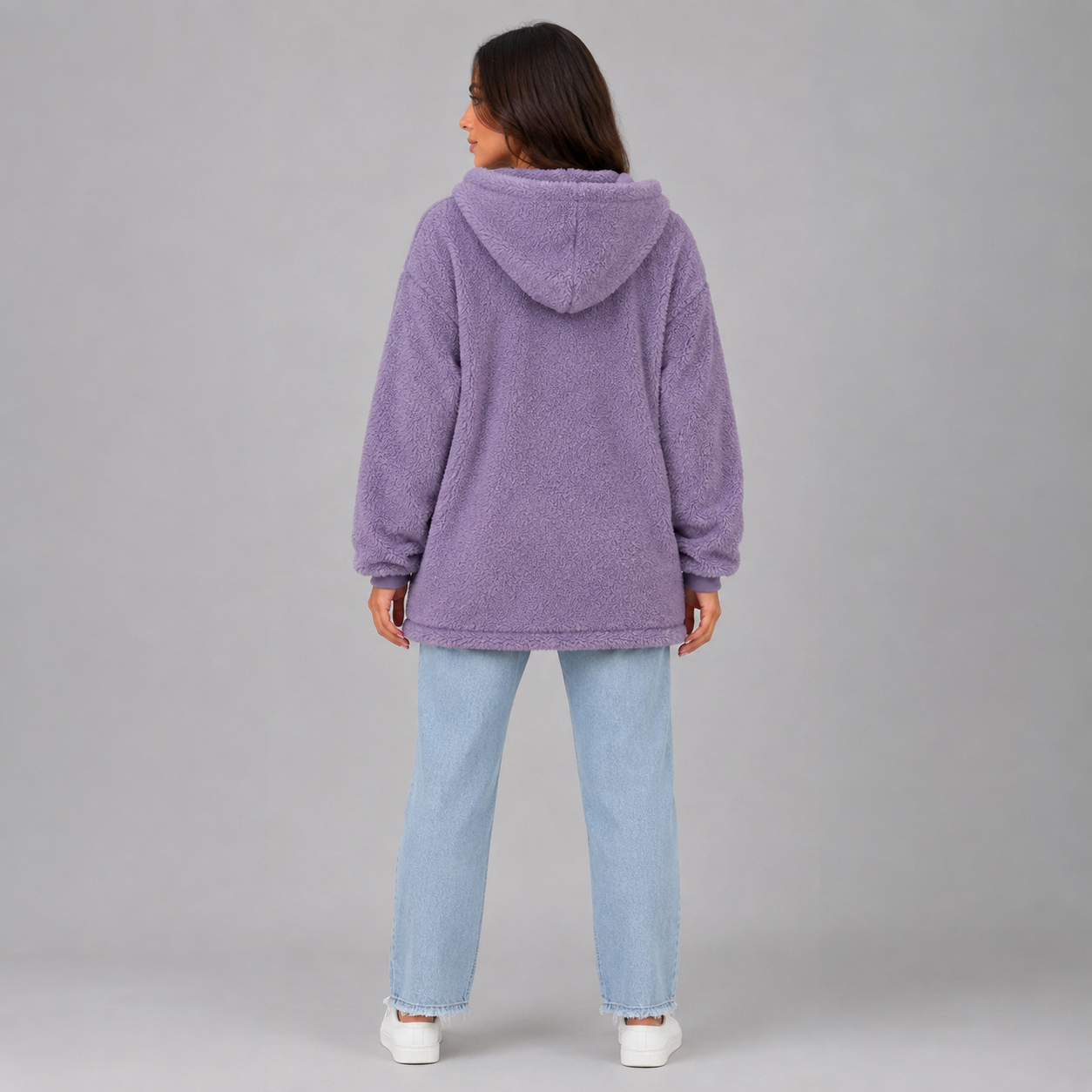 Women's Hooded Teddy Cardigan with Pockets
