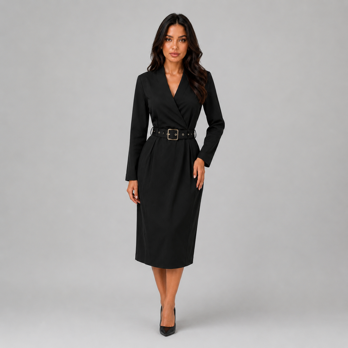 Women’s Belted Midi Dress
