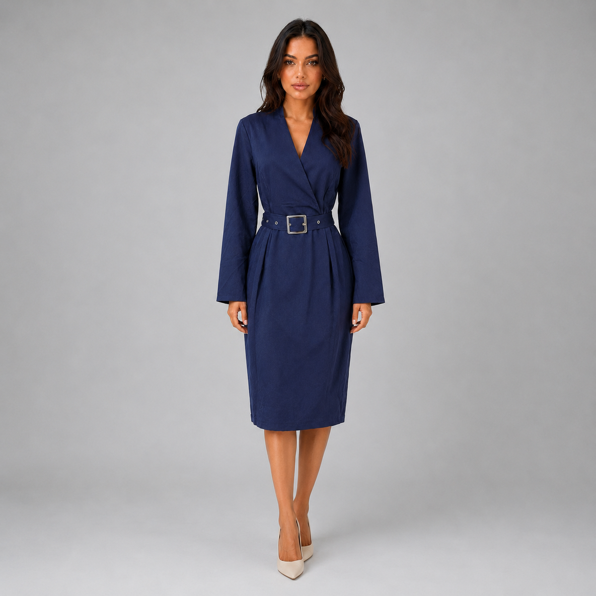 Women’s Belted Midi Dress