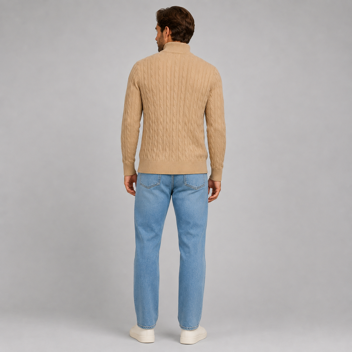 Men’s Cable Knit Quarter Zip Jumper
