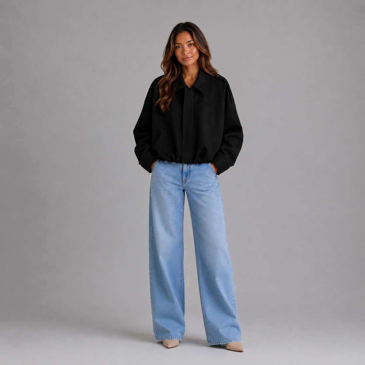 Women’s Suede Look Bomber Jacket