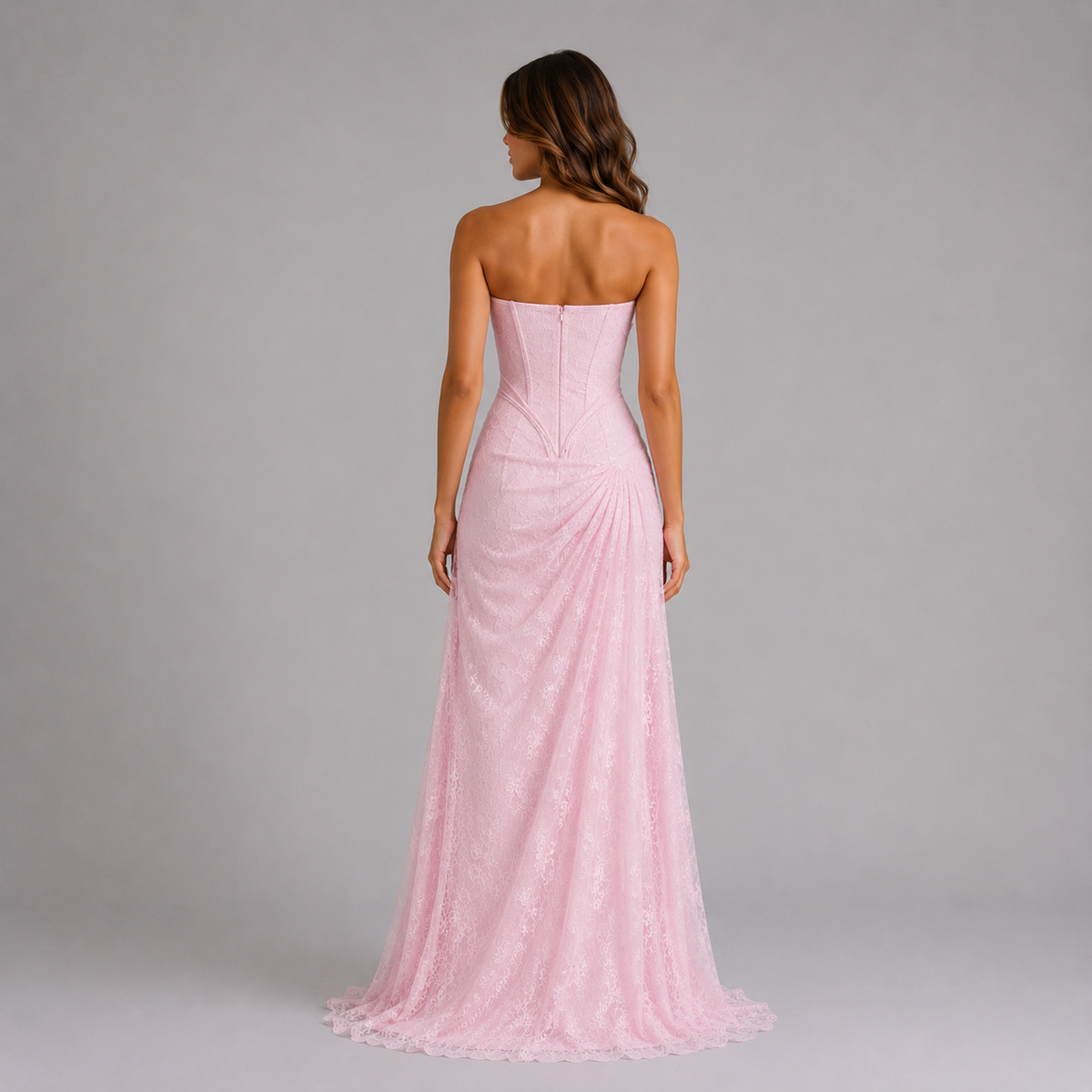 Women’s Strapless Lace Maxi Dress