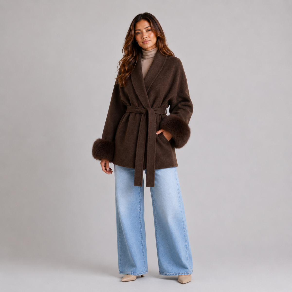 Women’s Belted Wool Blend Coat