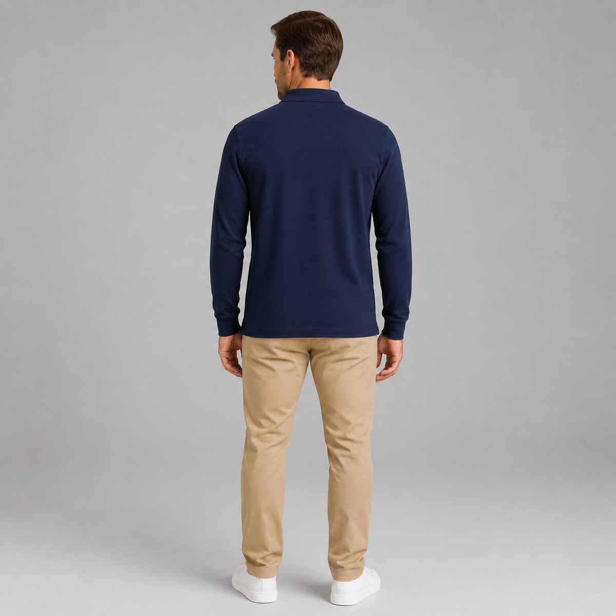 Men’s Long Sleeve Jersey Polo Shirt